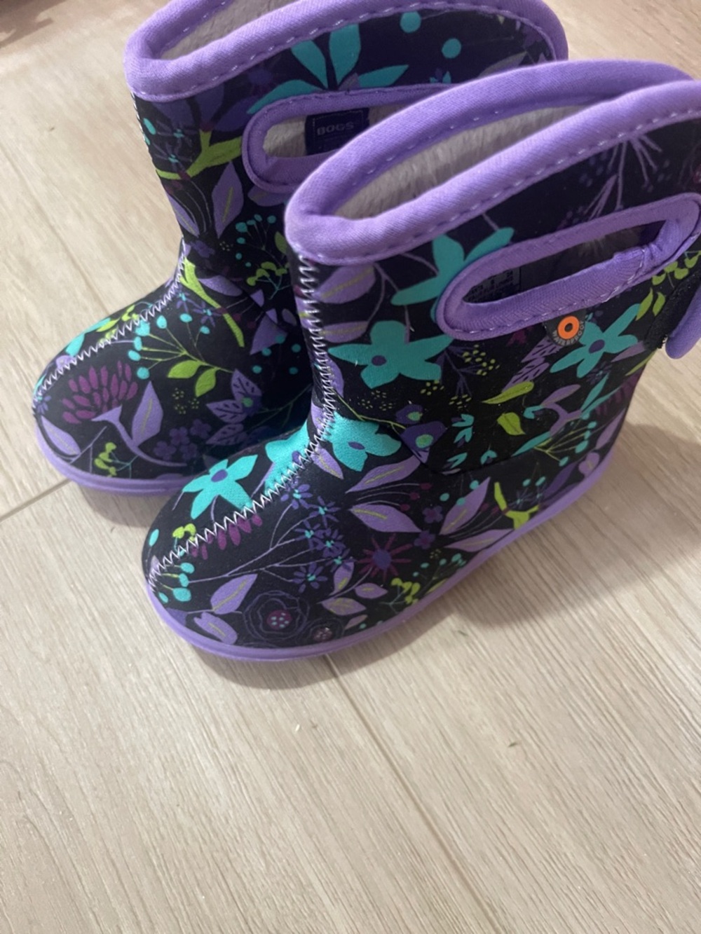 Kids Bogs Floral Purple Snow Boots - Cozy Winter Boots
